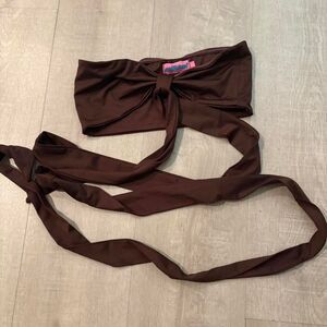 EDIKTED SMALL Women's Brown Bikini top
